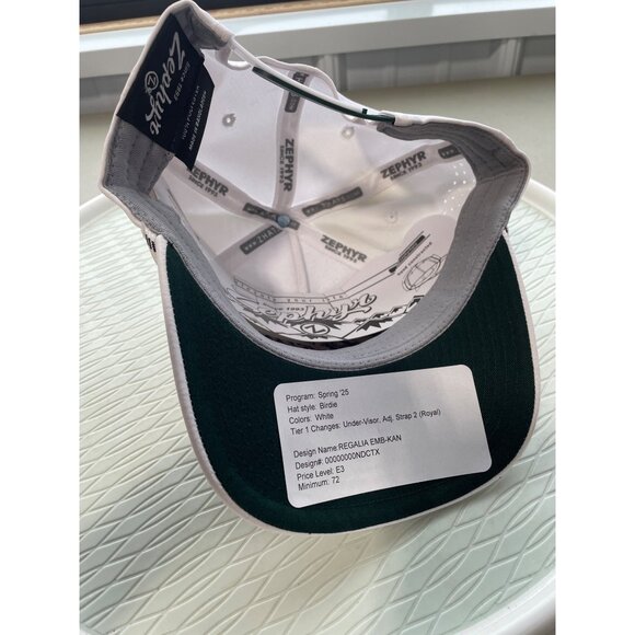 Zephyr Kansas Jayhawks Rope Baseball Cap One Size Snapback Perforated White NEW - Picture 7 of 7